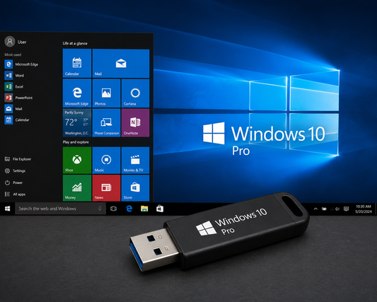 Windows 10 Pro Bootable USB Drive | 64-Bit Installation Media | Fast & Easy Setup | USB 3.0